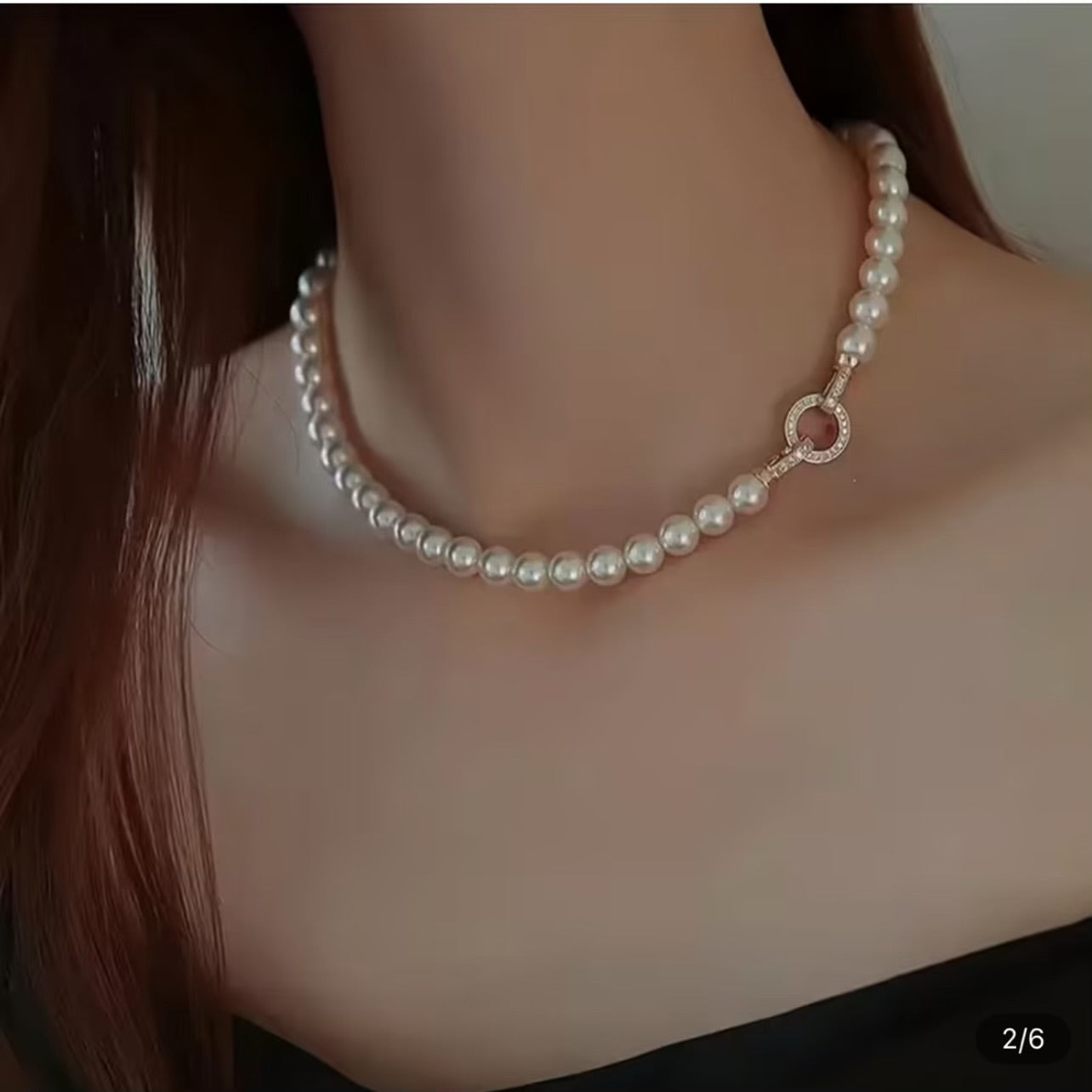 Elegant Pearl Choker Necklace with Crystal Clasp – Timeless Luxury Jewelry