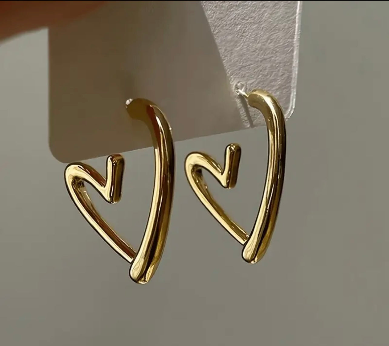 Stainless steel heart shaped earrings