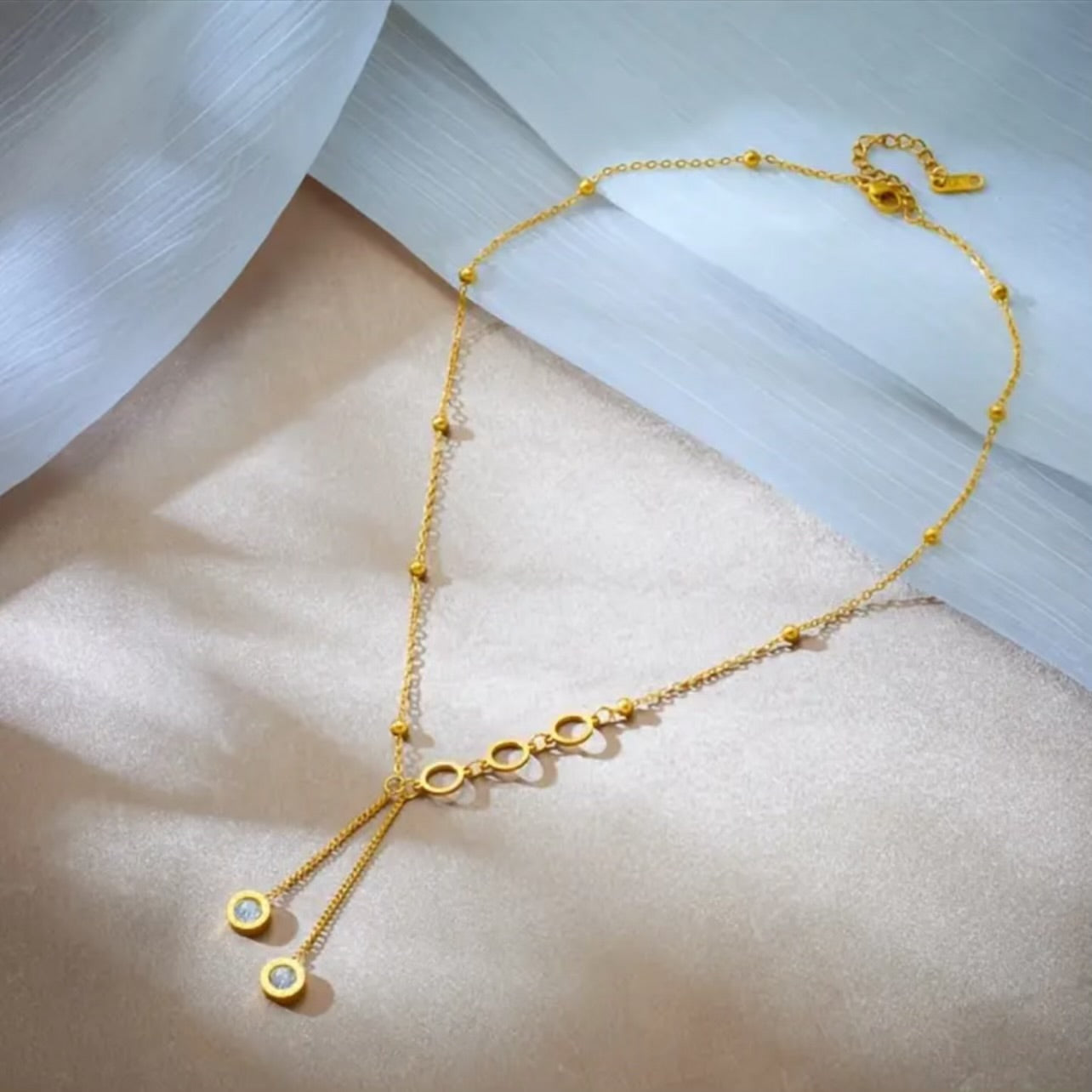 Golden stainless steel elegant gold necklace