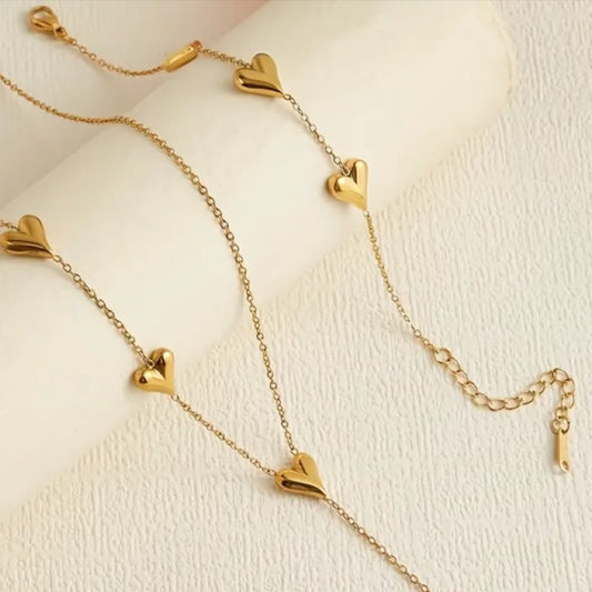 Golden heart necklace and pendant