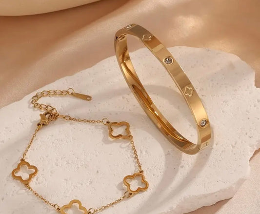 2 piece clover bracelet