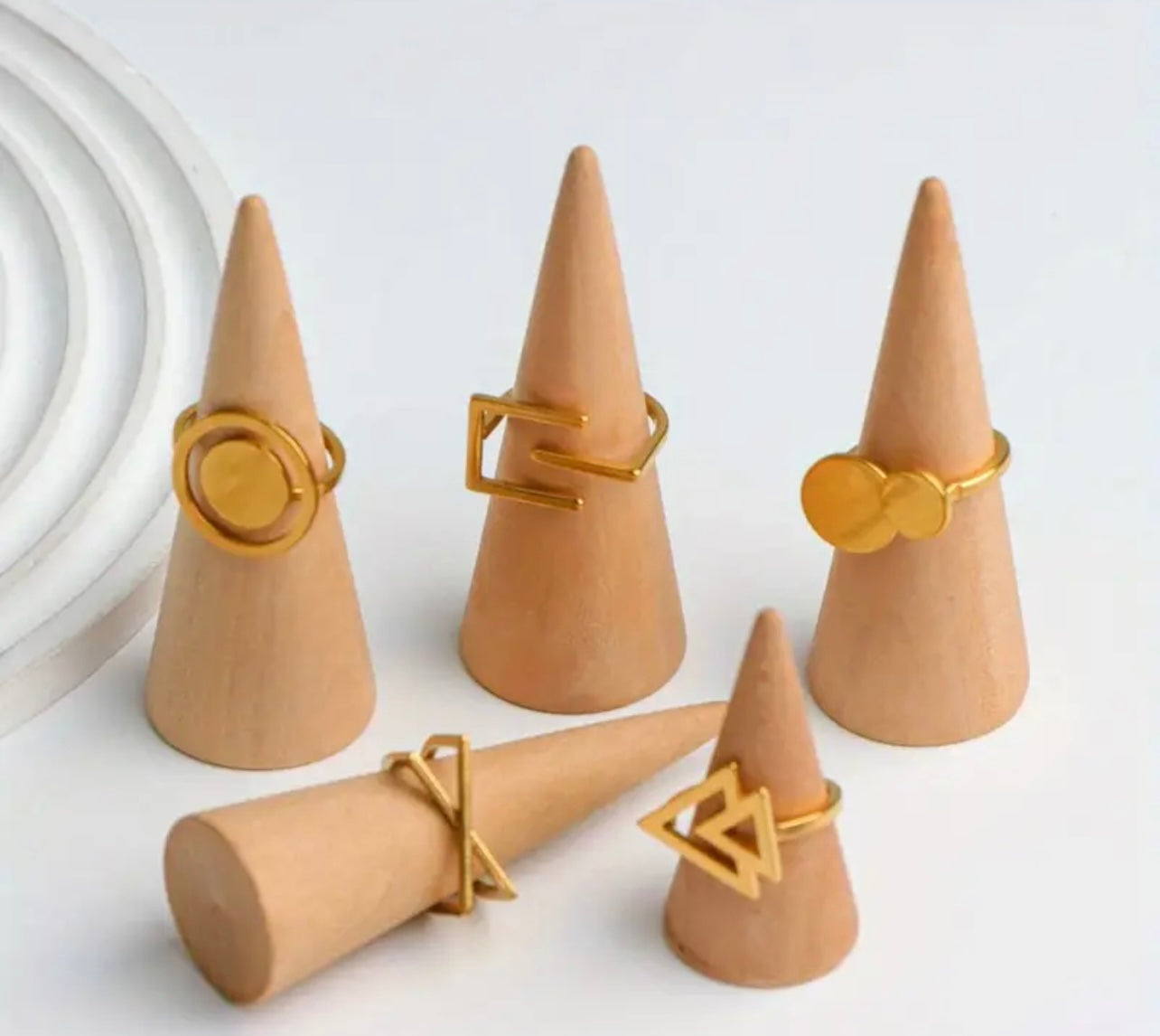 2 random stainless steel gold rings