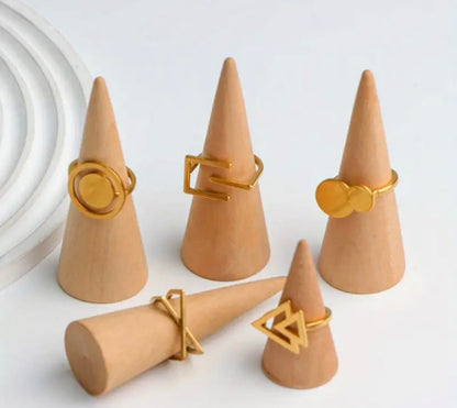 2 random stainless steel gold rings