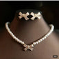 Elegant pearl necklace and earrings
