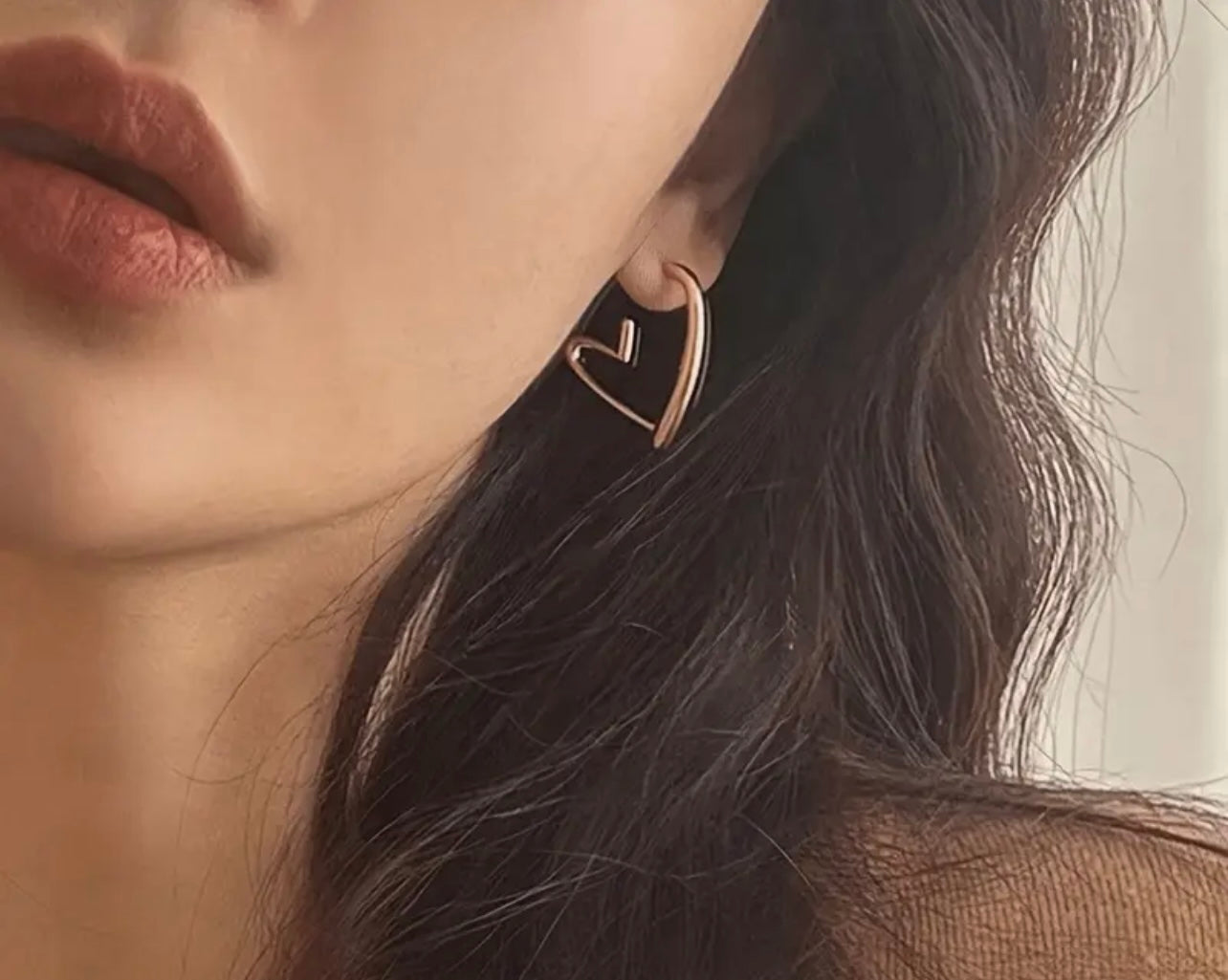 Stainless steel heart shaped earrings