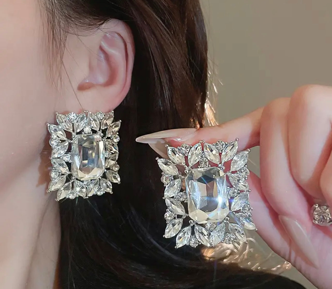 Sparkly silver earrings